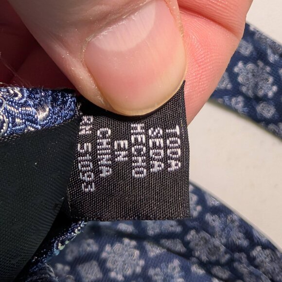 Ferucci Blue geo Print 100% Silk Handmade Necktie - Picture 2 of 9